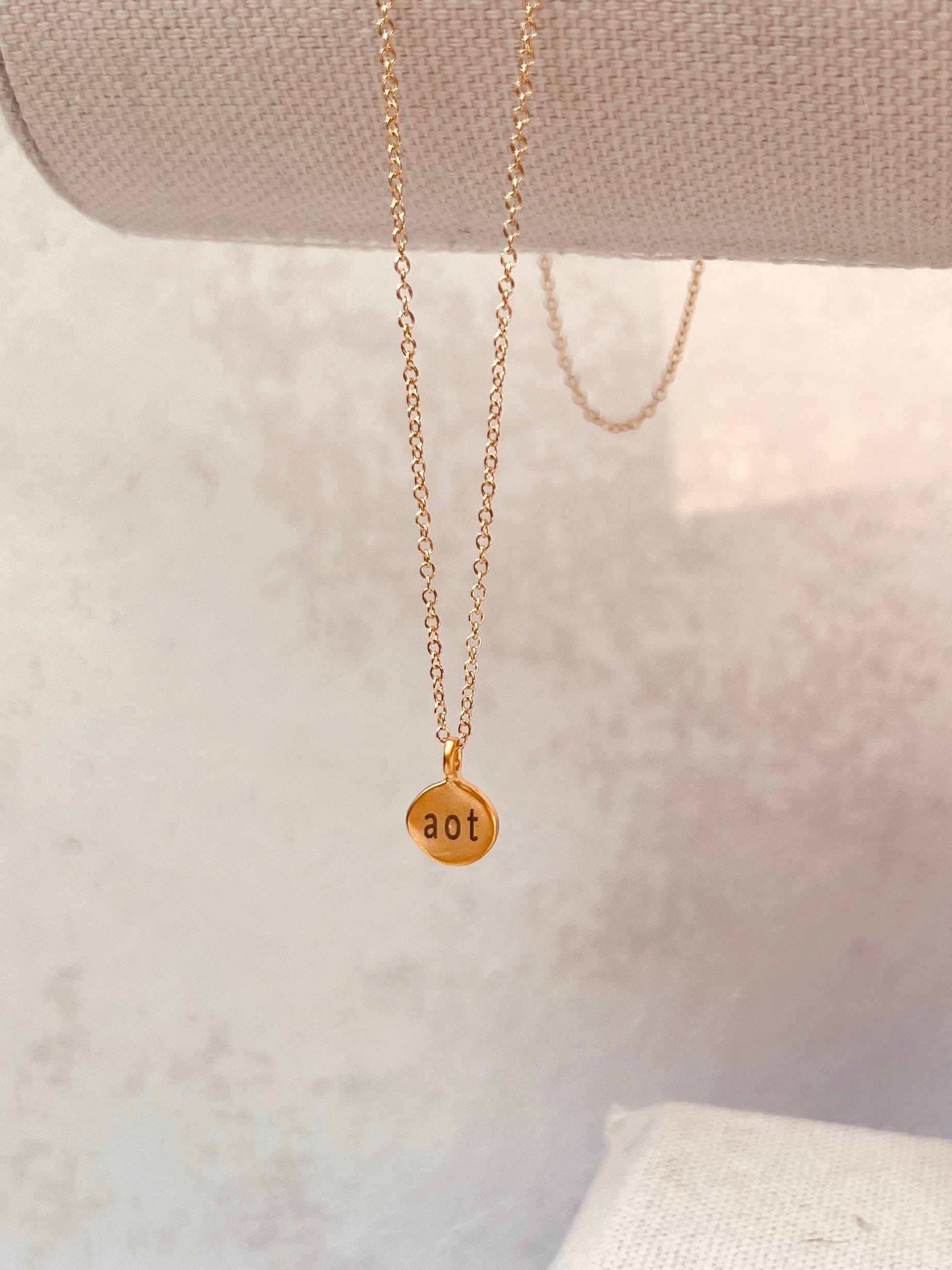 Engraved Dainty Charm Drop Necklace