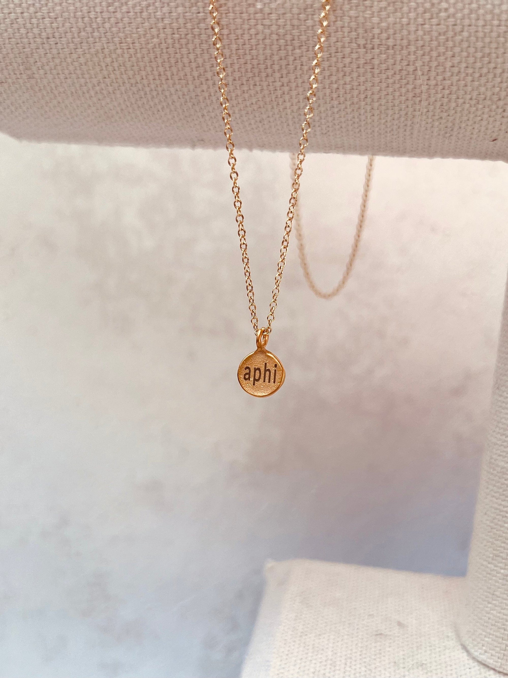 Engraved Dainty Charm Drop Necklace