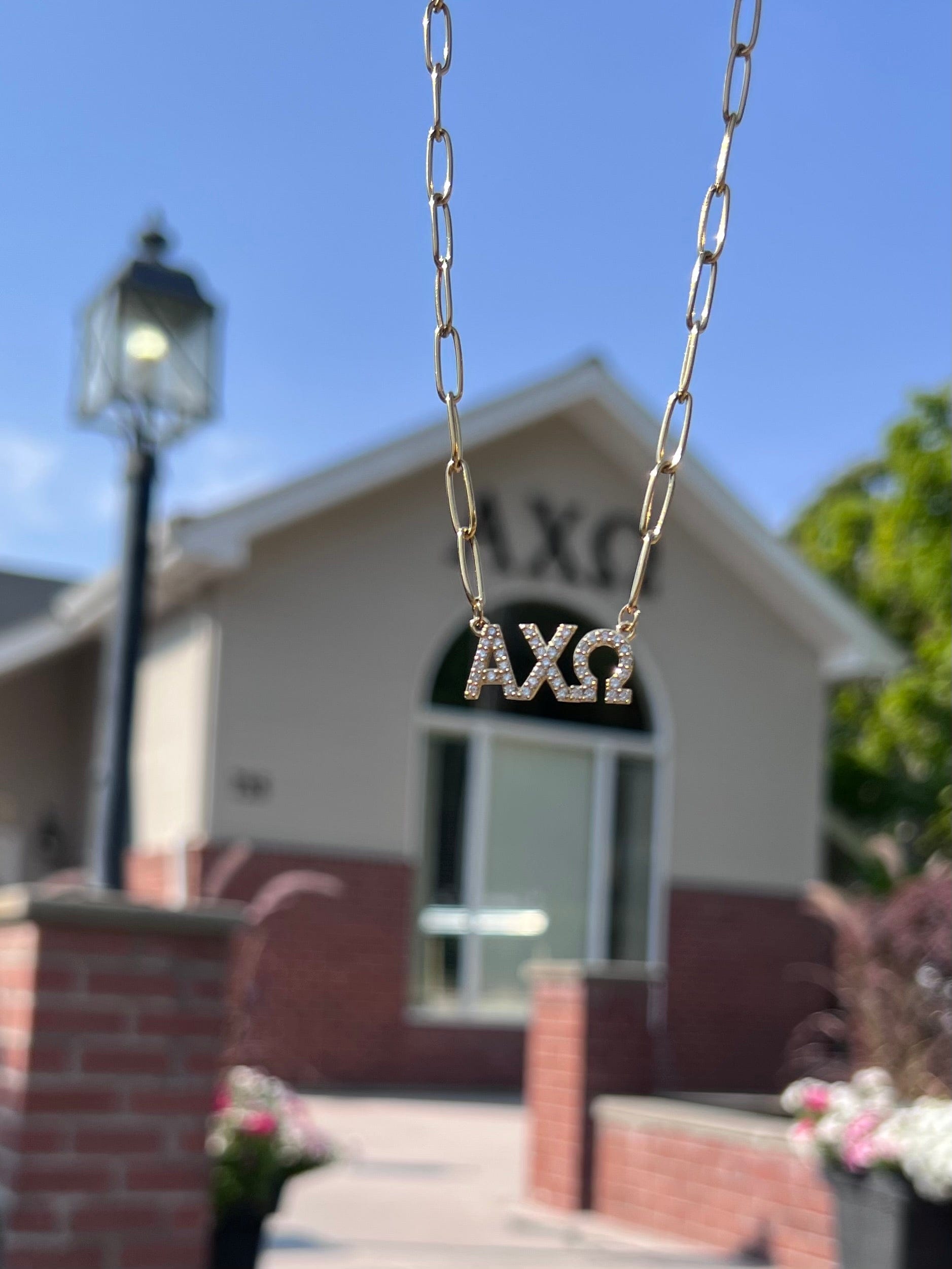 Rhinestone Alpha Chi Omega Necklace