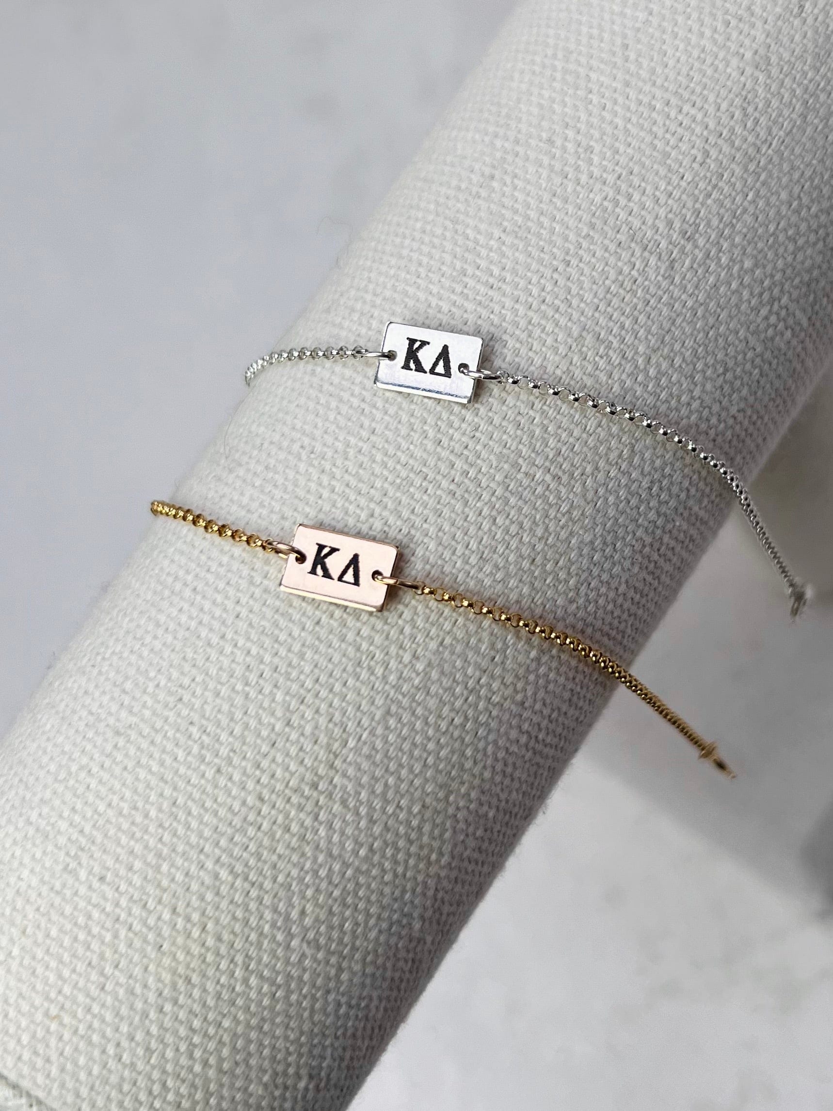 Kappa Delta Engraved Charm Bracelet