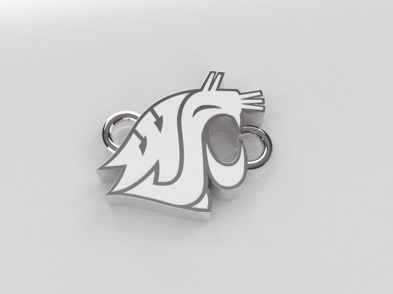 College White WSU Charm Necklace