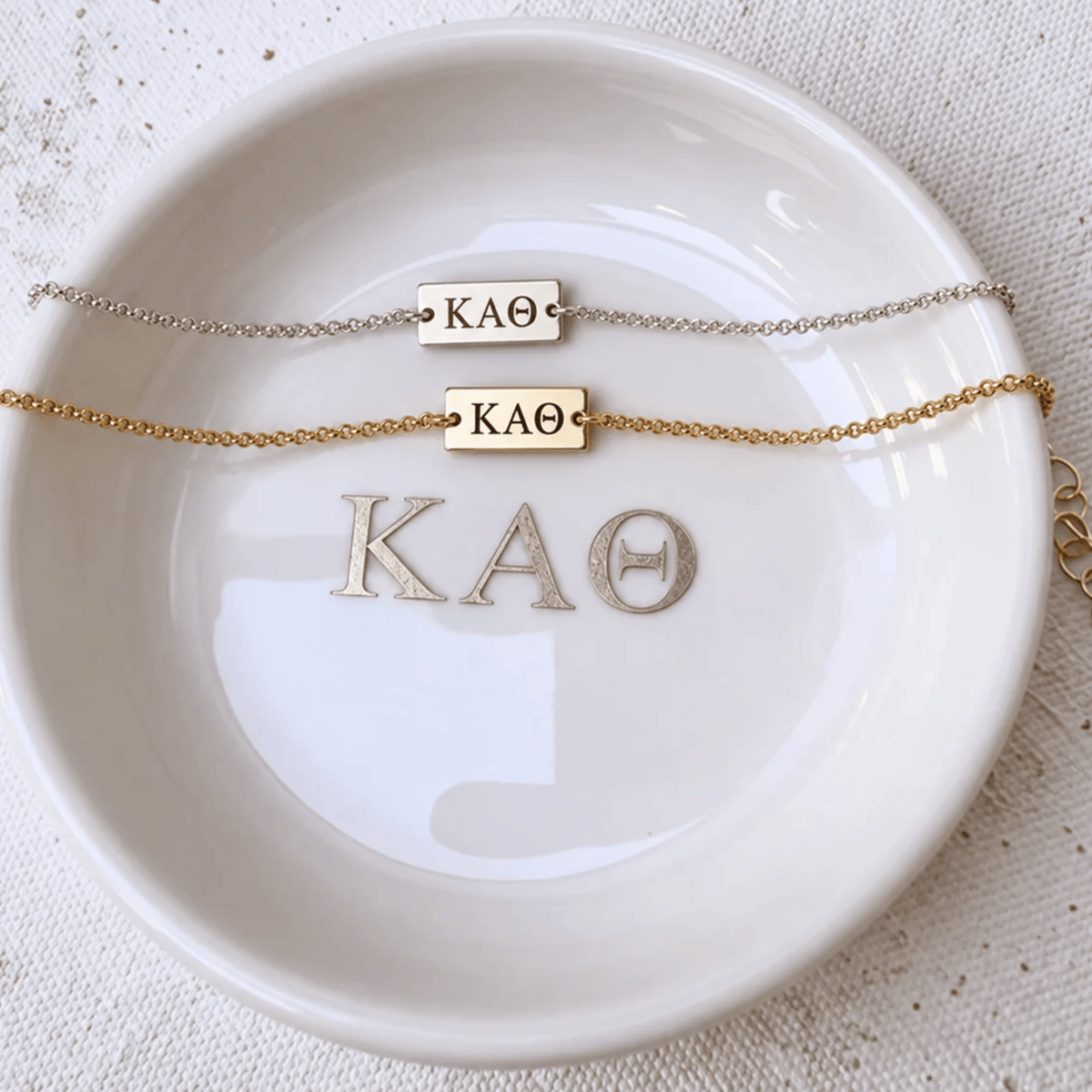 Silver Engraved Kappa Alpha Theta Bracelet