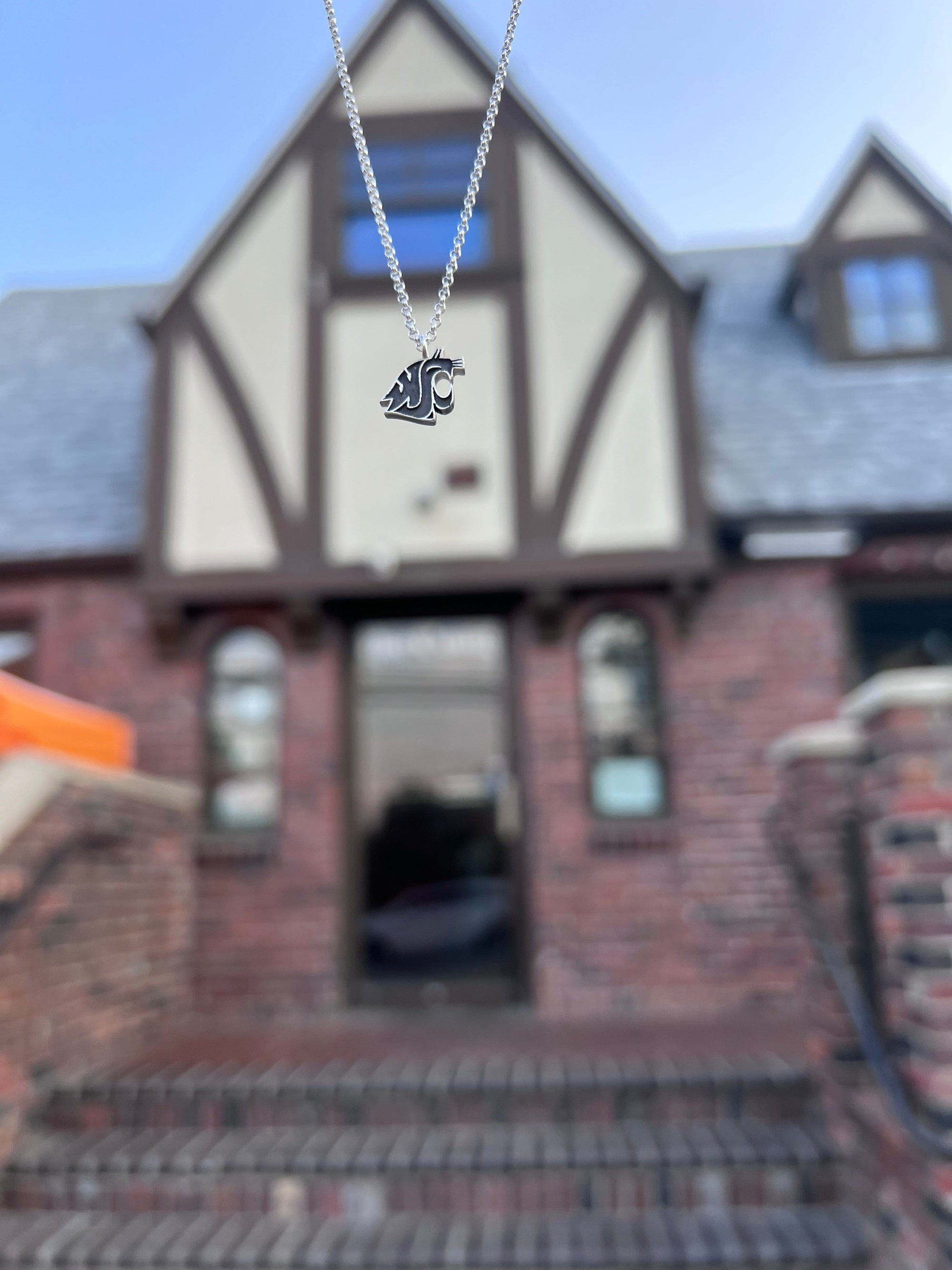 WSU Pendant Necklace Vintage Gray