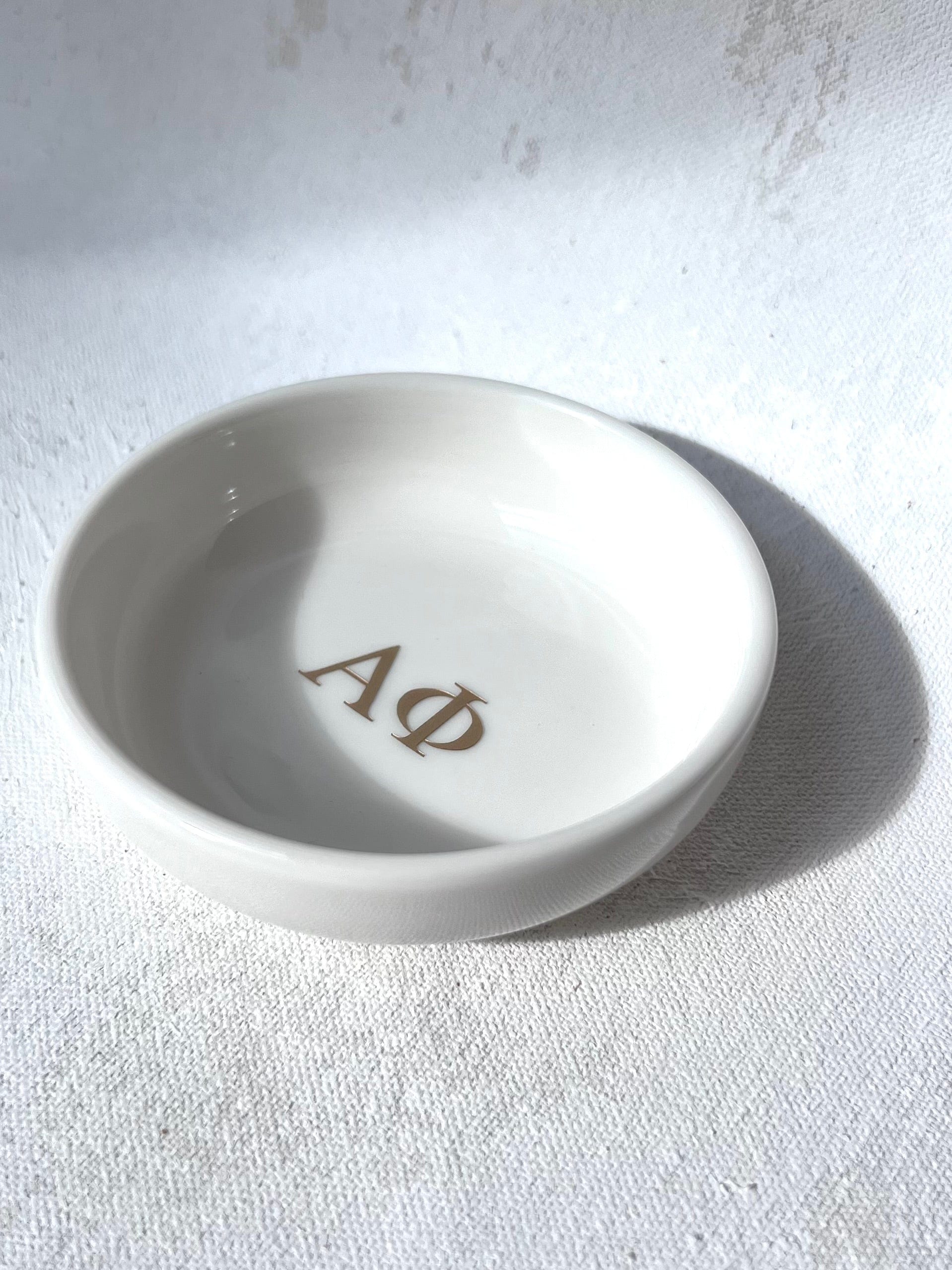 sorority ceramic round jewelry dish