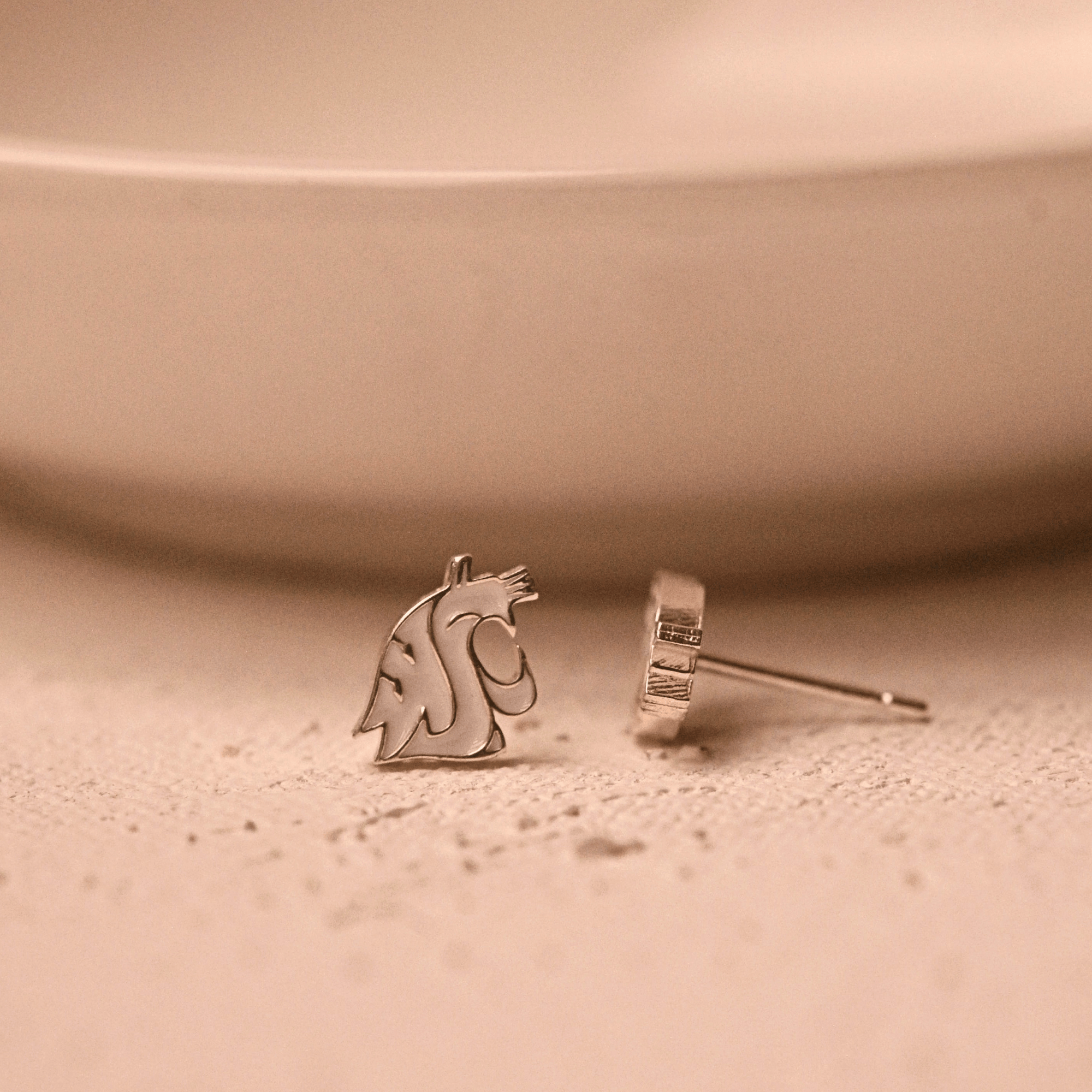 WSU College White Earrings
