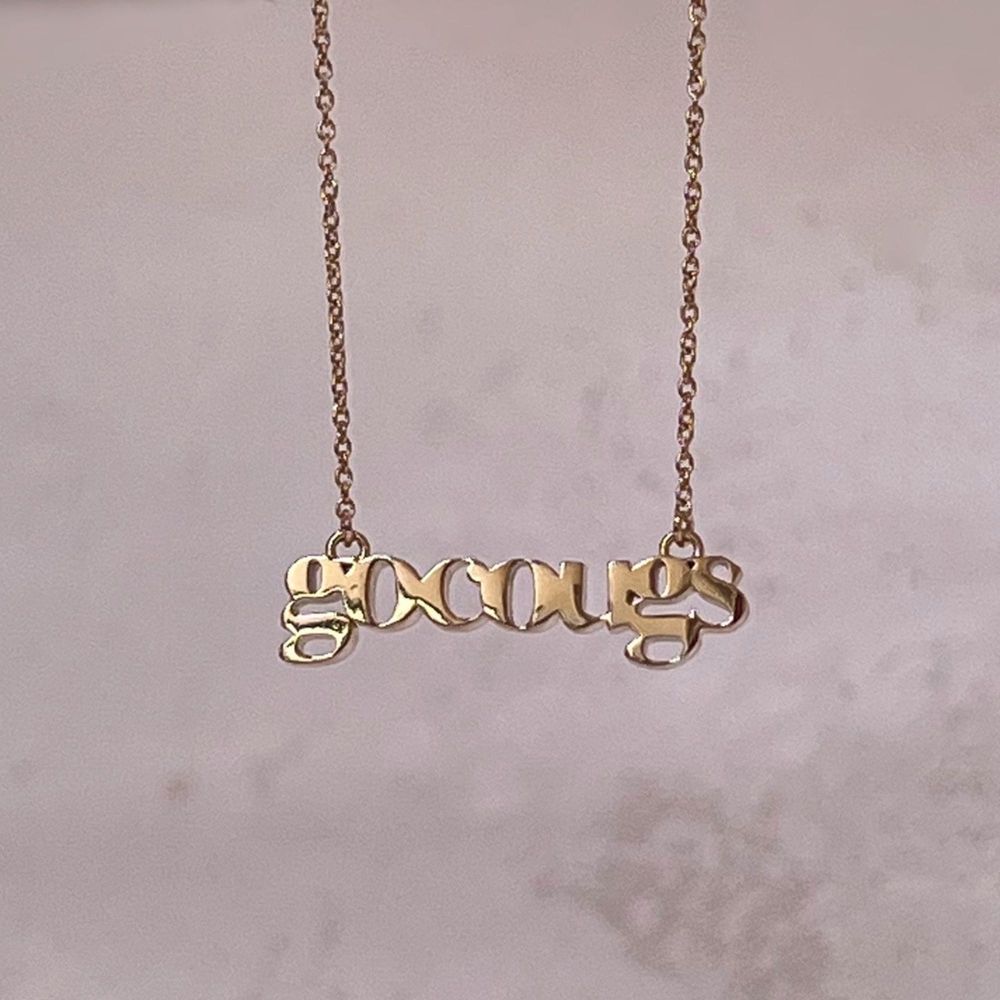 "Go Cougs" Gold Script Necklace