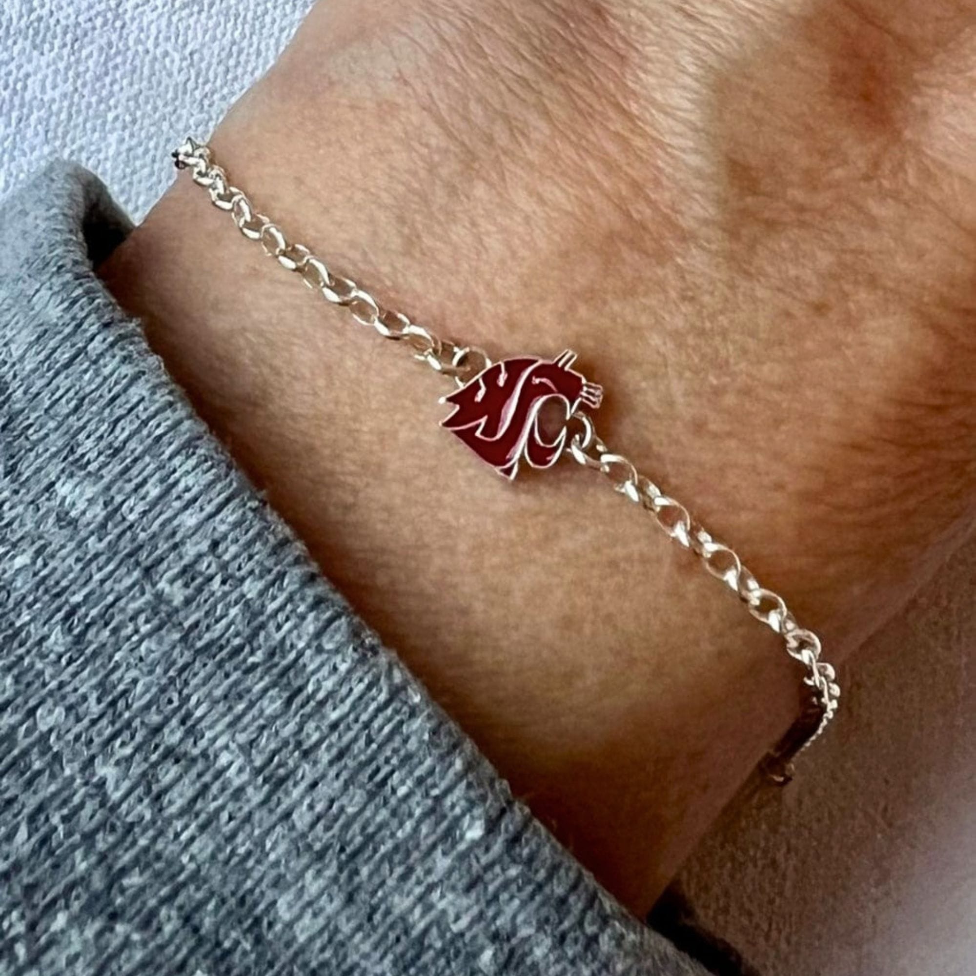 WSU Classic Crimson Charm Bracelet