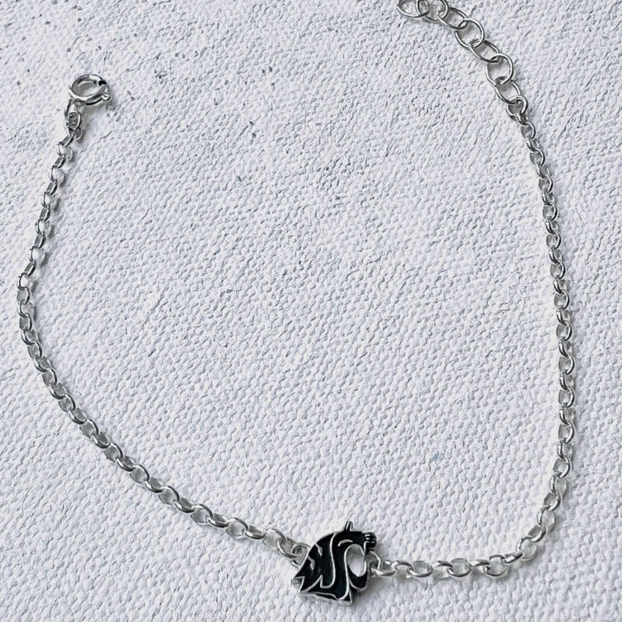 WSU Vintage Gray Charm Bracelet