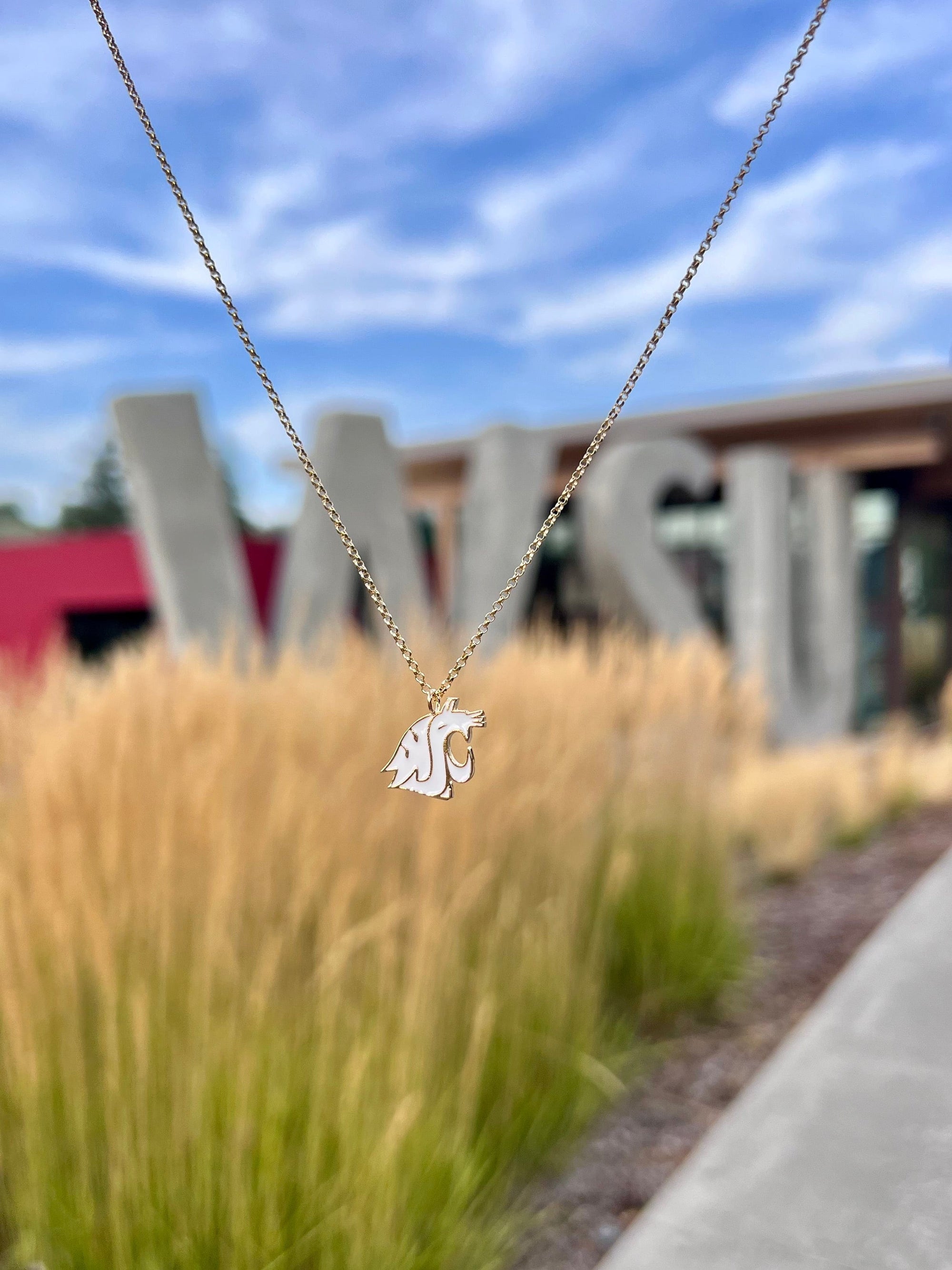 WSU Pendant Necklace Palouse Gold